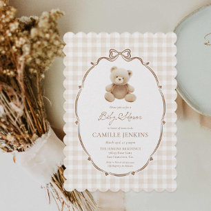 Invitación Teddy Bear Sexo Neutral Baby Shower