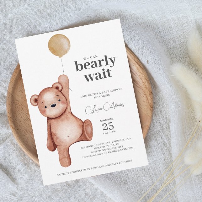 Invitación Teddy Bear Sexo Neutral Baby Shower (Subido por el creador)