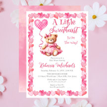 Teddy Bear Un Poco Querido Chica Baby Shower