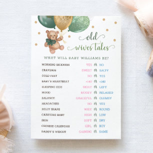 Invitación Teddy Bear Viejas Historias De Género Revelar Tarj