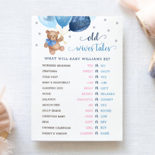 Invitación Teddy Bear Viejas Historias De Género Revelar Tarj