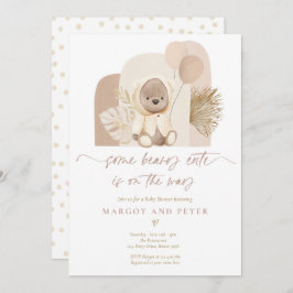 Invitación Teddy Lleva Algún Beary Cute Boho Baby Shower