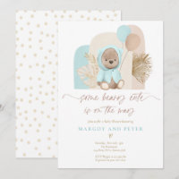 Teddy Lleva Algún Beary Cute Boho Baby Shower 