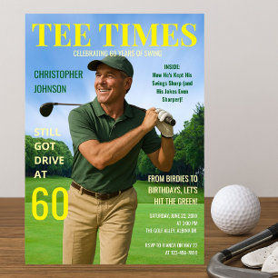 Invitación Tee Times 60 cumpleaños Par-Tee