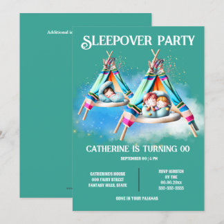 Invitación Teepee glamuroso sueño fiesta niños diversión