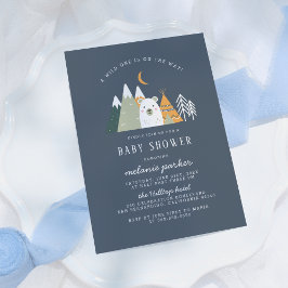 Invitación Teepee & Mountains Wild One Bear Baby Shower