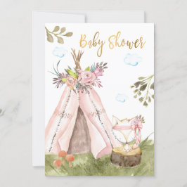 Invitación *~* Teepee Tent Boho Fox Woodland Forest