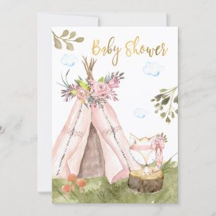 Invitación *~* Teepee Tent Boho Fox Woodland Forest Forest