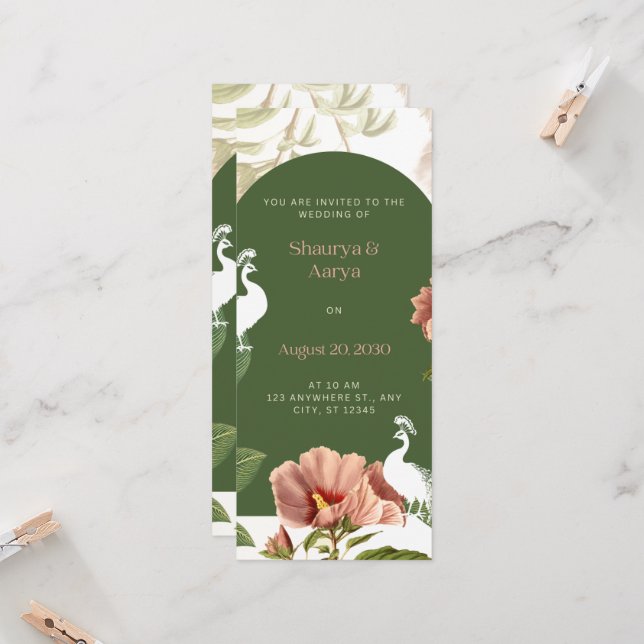 Invitación #TeInvitanABodaDeShaurya&AaryaInvitación (Anverso/Reverso In Situ)