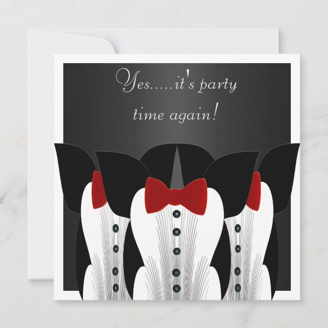 Invitación Tejido formal Negro Tejido Rojo 3 (Anverso)