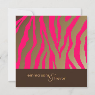 Invitación Tejidos de cebra llamativos/color personalizable/D