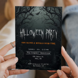 Invitación Tejidos oscuros y aterradores Fiesta de Halloween