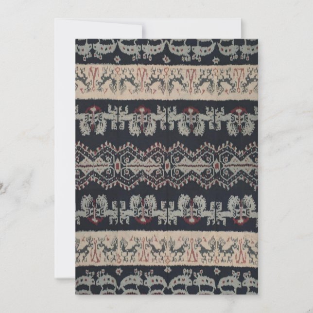 Invitación Tejidos textiles indonesios tribales ikat (Anverso)