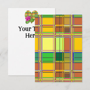 Invitación Tela Colorida Caribeña Madras Tartán