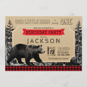 Invitación Tela escocesa del búfalo del cumpleaños del