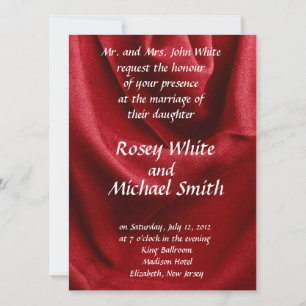 Invitación Tela plegada roja