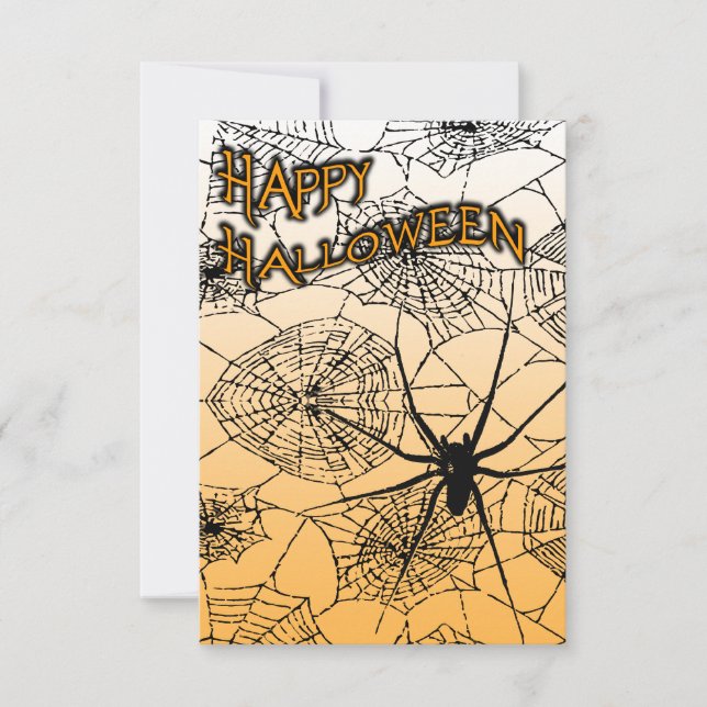 Invitación telaraña de halloween feliz (Anverso)