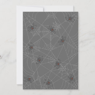 Invitación telaraña y calabazas de Halloween