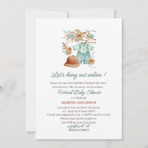 Invitación Telas para niños acuarela Baby Shower virtual