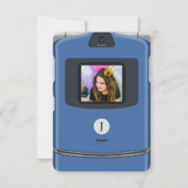 Invitación Teléfono plegable azul de los 2000 Cumpleaños