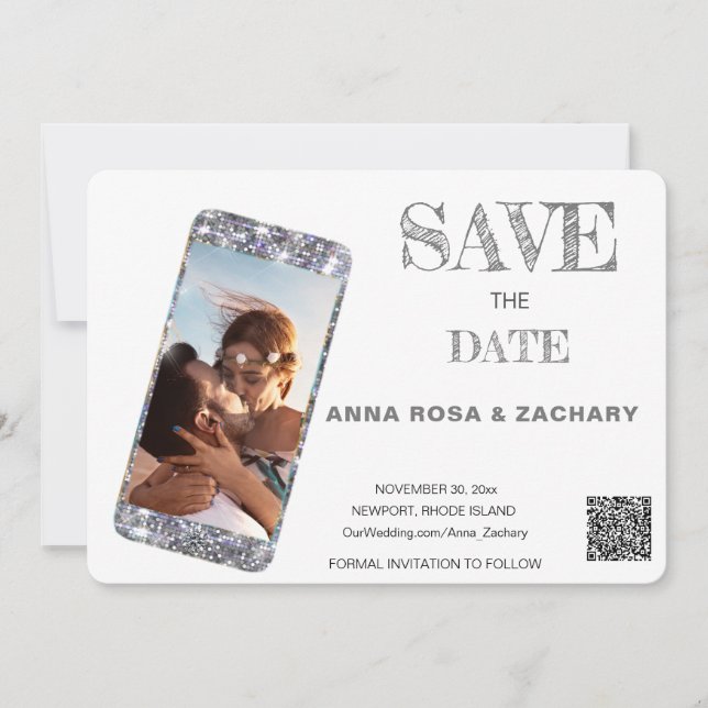 Invitación *~* Teléfono QR AR6 Photo WEDDING GUARDAR LA FECHA (Anverso)
