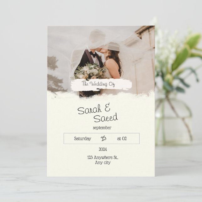 Invitación Telegram "Boda de sueños" (Anverso de pie)