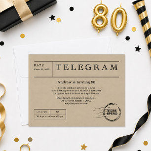 Invitación Telegrama Vintage