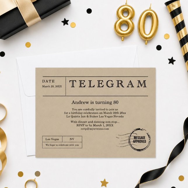 Invitación Telegrama Vintage (Subido por el creador)