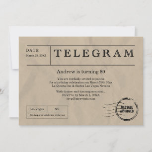 Invitación Telegrama Vintage