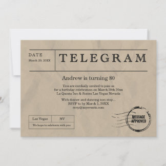 Invitación Telegrama Vintage