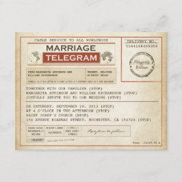 Invitación telegramas vintage de WEDDING