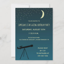 Telescopio, fiesta de cumpleaños temática de astro