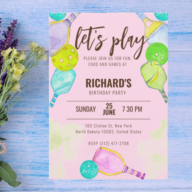 Invitación Tema acuático Baloncesto Fiesta de cumpleaños rosa (Subido por el creador)