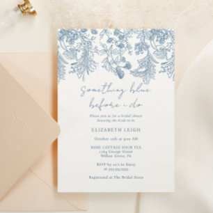 Invitación Tema Algo Azul Antes de Mi Boda Duchas Nupciales