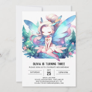 Invitación Tema Apreciable cumpleaños de hadas