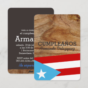 Invitación Tema: Bandera Azul Claro: Puerto Rico