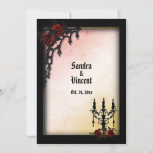 Invitación Tema Boda de acento gótico del barrio francés