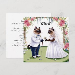 Invitación Tema Boda de golf para Gato Amantes GOLFER