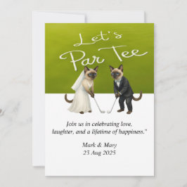 Invitación Tema Boda de golf para los amantes del gato