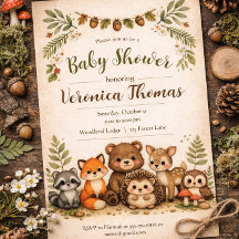 Tema Bosque: Animales del Bosque Adorables Baby Sh