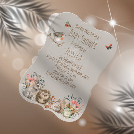 Invitación ~*Tema Bosque Infantil Fiesta Neutral de Bienvenid