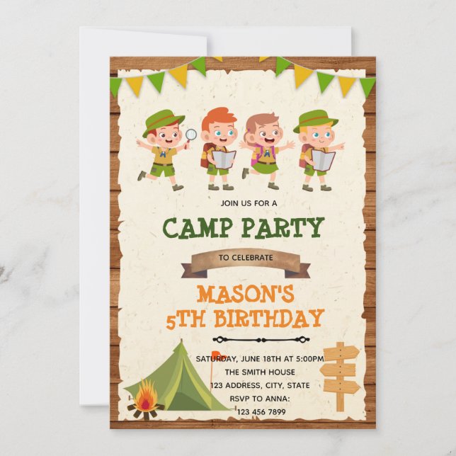 Invitación tema campamento de reclutamiento de exp (Anverso)