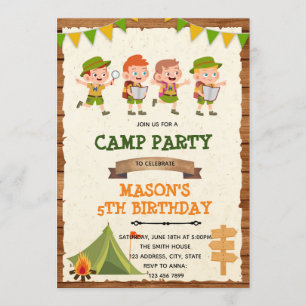 Invitación tema campamento de reclutamiento de exp