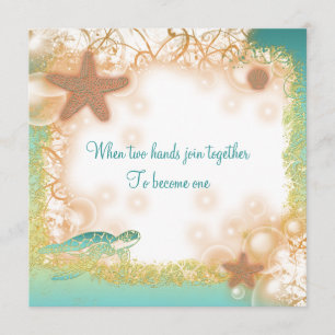 Invitación Tema costero elegante del fiesta del boda de playa