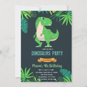 invitación tema cumpleaños T rex