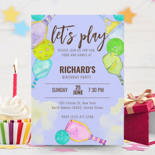 Invitación Tema de acuarela Baloncesto fiesta de cumpleaños a (Subido por el creador)