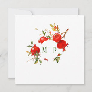 Invitación Tema de acuarela de granadas Colores brillantes