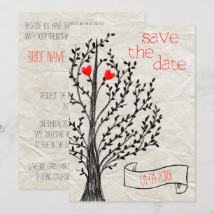 Invitación Tema de árbol y corazón
