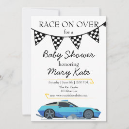 Invitación Tema de Baby Shower Race Car