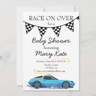 Invitación Tema de Baby Shower Race Car